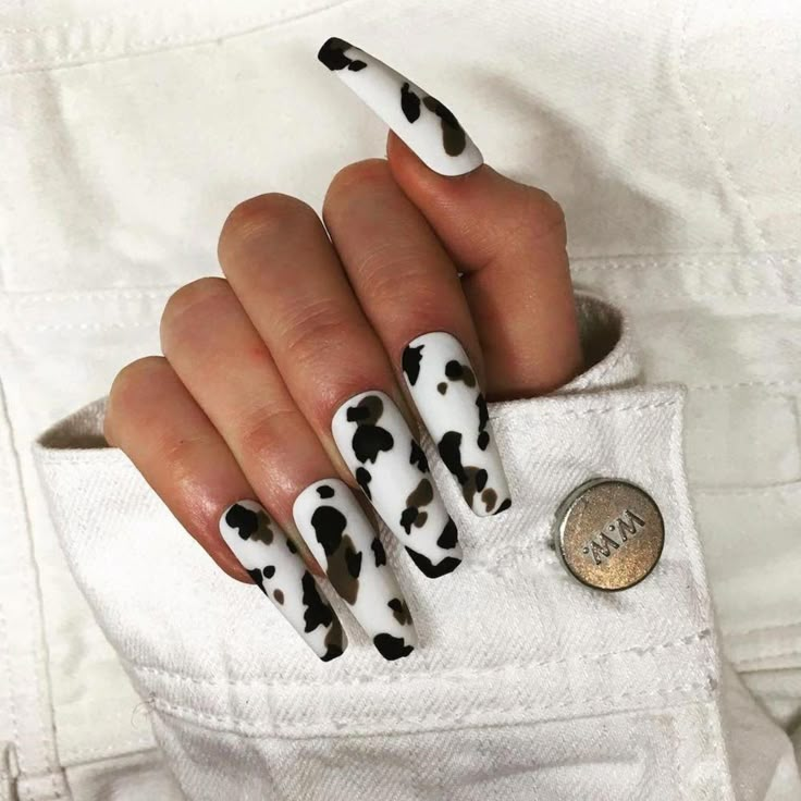 Long Nail Art, Cow Nails, Animal Print Nails, Instagram Nails, Coffin Nails Designs, Fire Nails, Pretty Acrylic Nails, Nails Short, Best Acrylic Nails