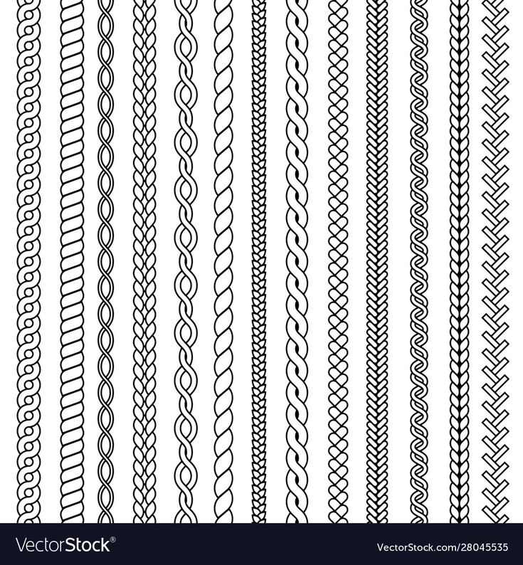 a set of different braids and lines in black and white vector art design elements