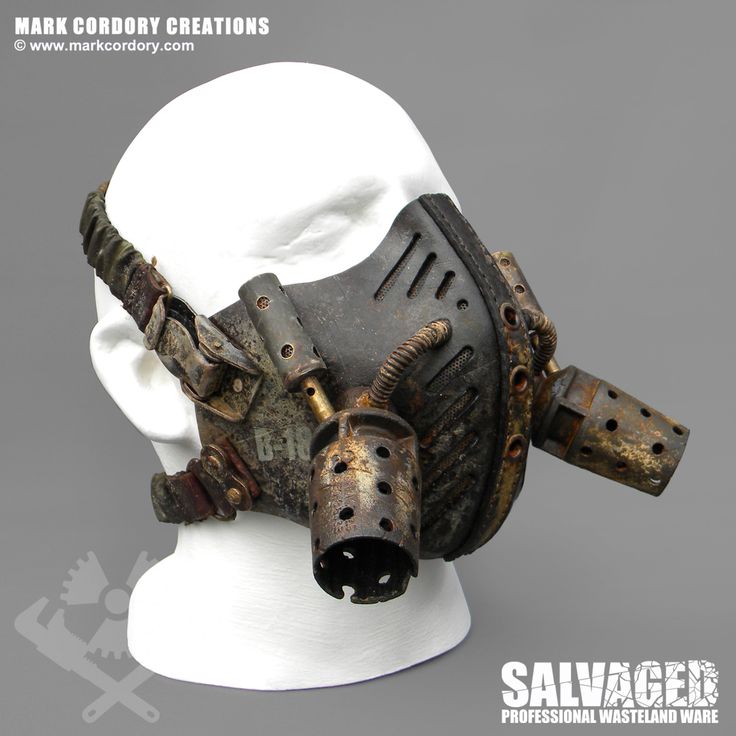 A moulded leather gas mask for the apocalypse. Commission enquiries welcome at: www.markcordory.com Medieval Gas Mask, Gas Mask Steampunk, Futuristic Gas Mask, Gas Mask Character, Cool Gas Mask, Apocalypse Gas Mask, Gas Mask Aesthetic, Apocalypse Mask, Post Apocalyptic Mask