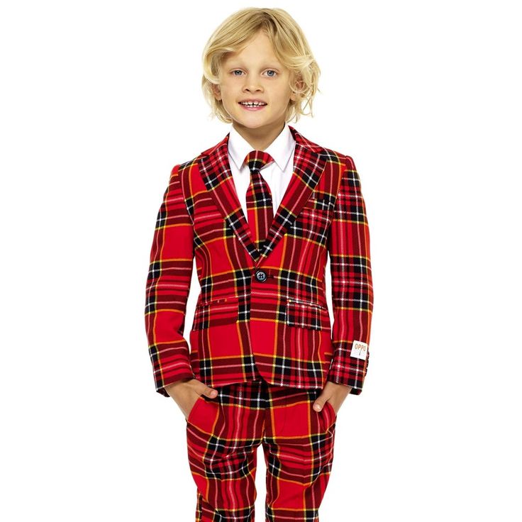 Is your little man looking for an outfit to go out of the year with a bang? This festive Christmas costume is the perfect outfit for the x-mas and New Year's Eve season. It's a more stylish version on the ugly Christmas sweater, so you'll be the best-dressed of your family and friends for sure. Santa will even give you more presents than ever because of your great Christmas attire. So, what are you waiting for? Have fun this Christmas! Winter School Sets With Fitted Stretch, Fitted School Sets For Fall, Fitted Sets For School In Fall, Red Party Sets For Winter, Red Party Sets For Fall, Fitted Red Set For Holidays, Playful Red Fitted Set, Playful Red Fitted Sets, Playful Fitted Red Sets