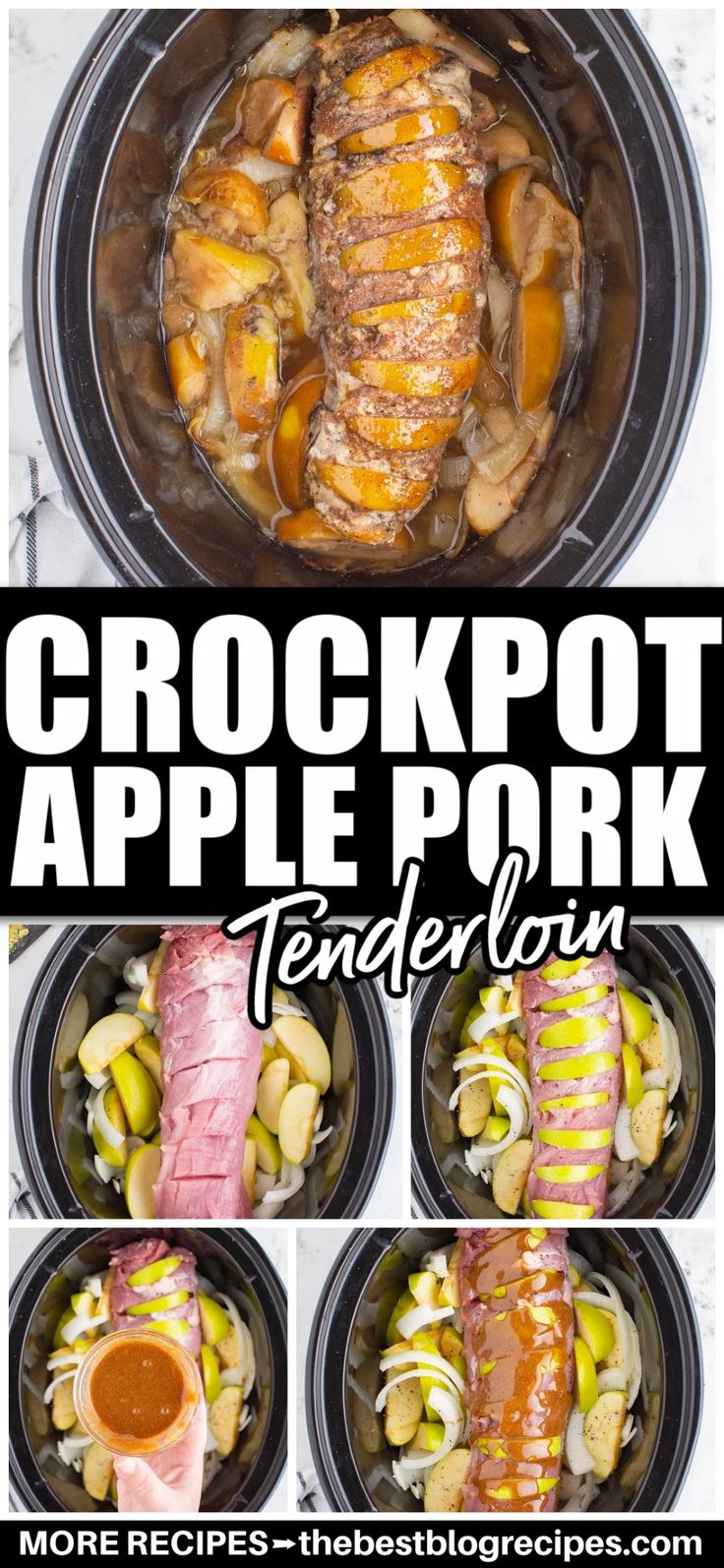 crockpot apple pork tender slow cooker meal in the crock pot with instructions