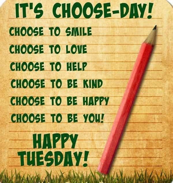 there is a note with a pencil on it that says, it's choose - day