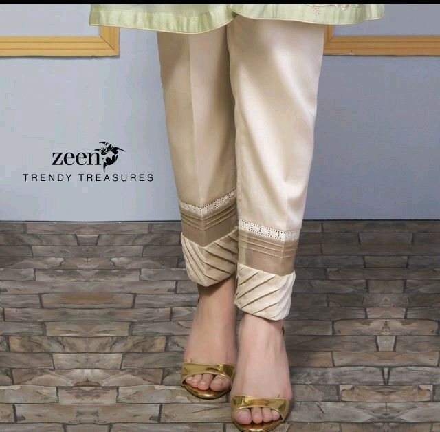 Pintex Trouser Design, Trouser Designs Pakistani, Latest Trouser Design, Salwar Kurti, Poncha Design, Trouser Pants Pattern, Women Trousers Design, Capri Design, Salwar Pants