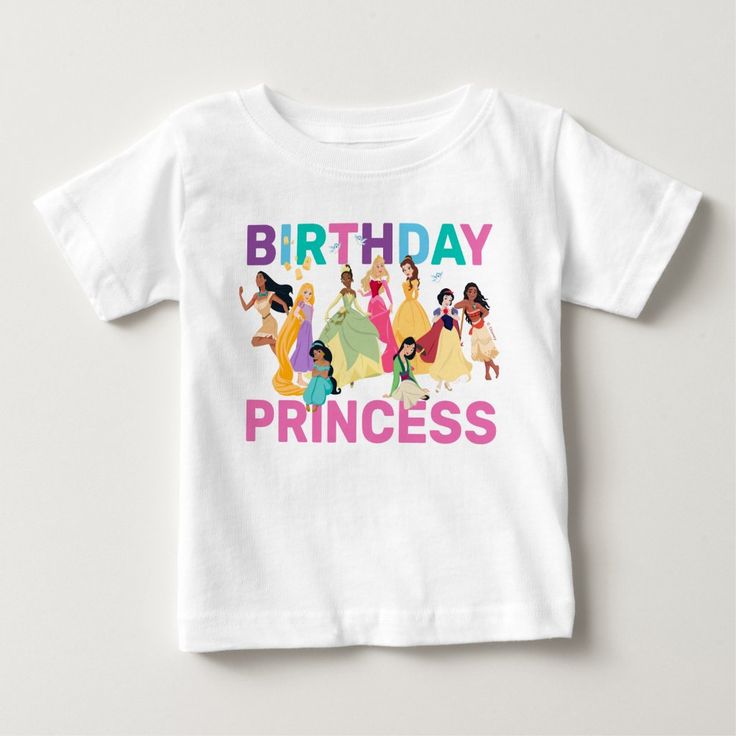 Disney Princess Personalized Birthday Princess Baby T-shirt, Toddler Unisex, Size: 24 Month, White Princess Invitation, Disney Princess Birthday Party, Disney Birthday Cakes, Disney Princess Birthday, Princess Shirt, Princess Baby, Birthday Princess, Disney Birthday, Toddler Birthday