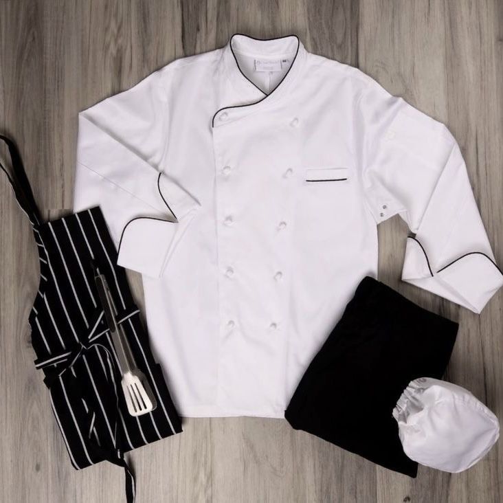 Cute Guy Outfits, Atlas Lily, Lily Atlas, Chef Jackets Design, Atlas Corrigan, Chef Uniforms, Chef Jackets, Chef Pants, Chef Wear