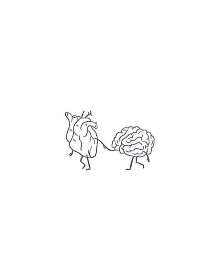 a drawing of two birds pulling each other's strings