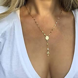 Cross Charm Necklace, Christian Necklace, Gold Cross Necklace, Rosary Necklace, Christian Cross, Cross Pendant Necklace, Dream Jewelry, Metal Necklaces, Necklace For Women