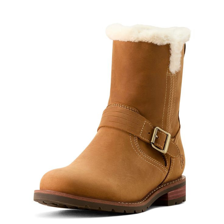 Fashionably slouchy, fully waterproof and lined top-to-toe with soft Sherpa fleece, this buckled-up boot is an instant wardrobe staple. Perfect paired with your go-to denim or leggings, it keeps feet warm and comfy all season long. Savannah Sherpa Waterproof Boot | Product Features : 0 : ATS® technology provides ergonomic support on uneven terrain, 1 : DRYShield™ waterproof breathable construction, 2 : Removable All Day Cushioning insole, 3 : Duratread™ sole provides maximum wear resistance, 4 : Environmental Stewardship, Womens Cowgirl Boots, Womens Work Boots, Womens Waterproof Boots, Mens Cowboy, Mens Cowboy Boots, Wellington Boots, Cowboy Boots Women, Mens Slippers