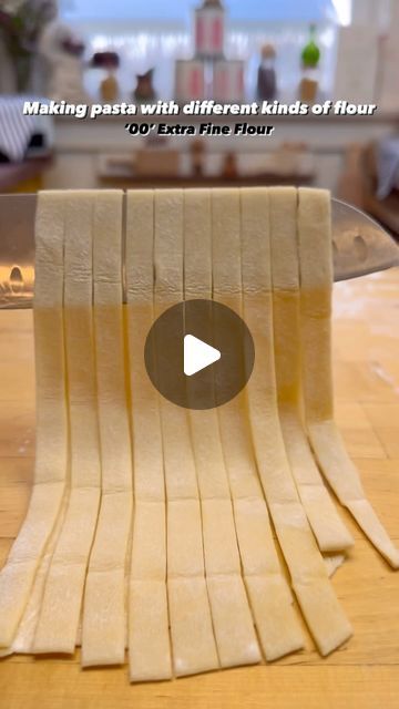 a video demonstrating how to make pasta with different kinds of flour and other types of dough