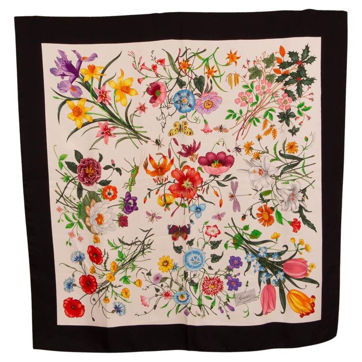 100% authentic Gucci Gothic Flora 90 scarf in black and multicolor silk (100%). Has been worn and is in excellent condition. Measurements Width 90cm (35.1in) Length 90cm (35.1in) All our listings include only the listed item unless otherwise specified in the description above. Rome Fashion, Scarf Art, Gucci Flora, Scarf Designs, Silk Scarfs, Gucci Floral, Gucci Scarf, Flora Print, Jungle Pattern