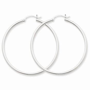 Metal: 14k White GoldLength:41 mmWidth:2 mmFree U.S. Shipping for orders over $99 Protected by our 30-Day Risk Free Returns! Tube Hoop Earrings, Kids Earrings, Earring For Women, Jewelry Earring, White Earrings, Girls Earrings, Fine Earrings, Gold Jewelry Fashion, Fine Jewellery Earrings