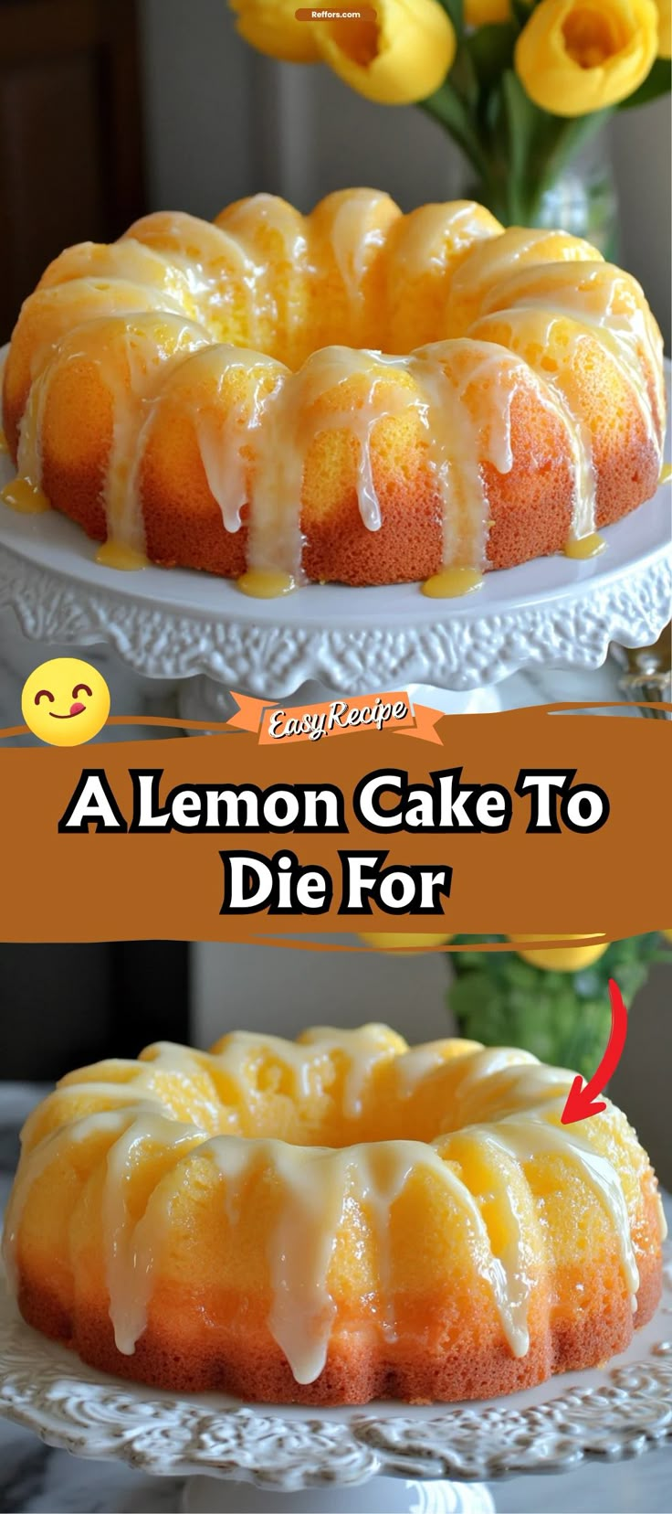 a lemon cake to die for on a plate