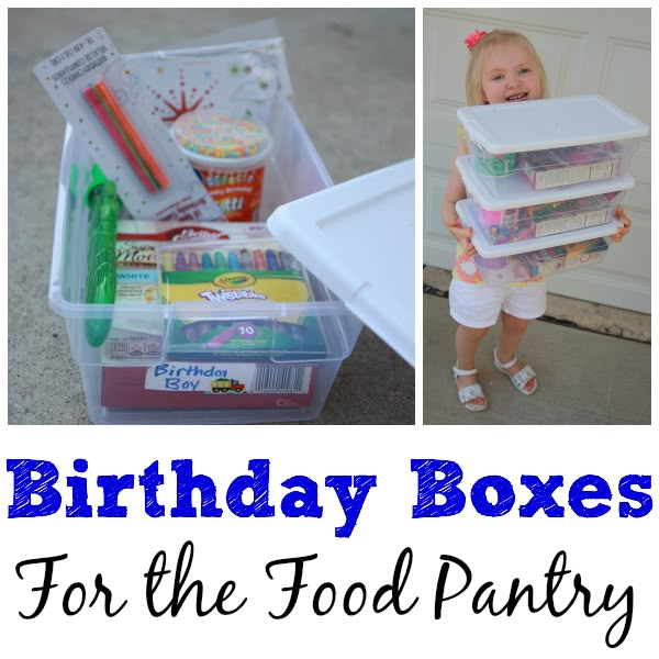 birthday boxes for the food pantry