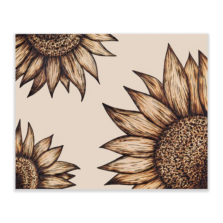 a sunflower pattern on a beige background