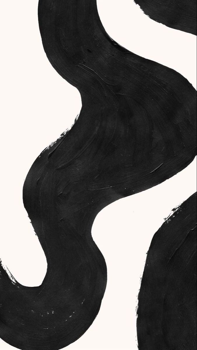 a black and white painting with wavy lines in the shape of a curve on top of each other