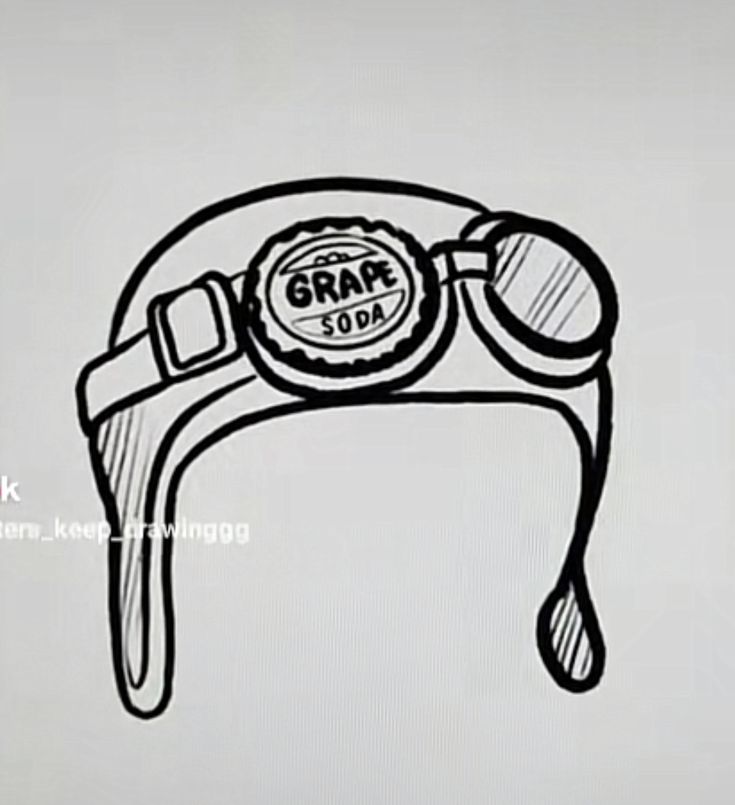 a drawing of a hat with the word grape soda on it