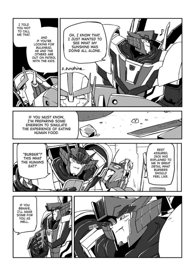 a comic page with an image of a robot