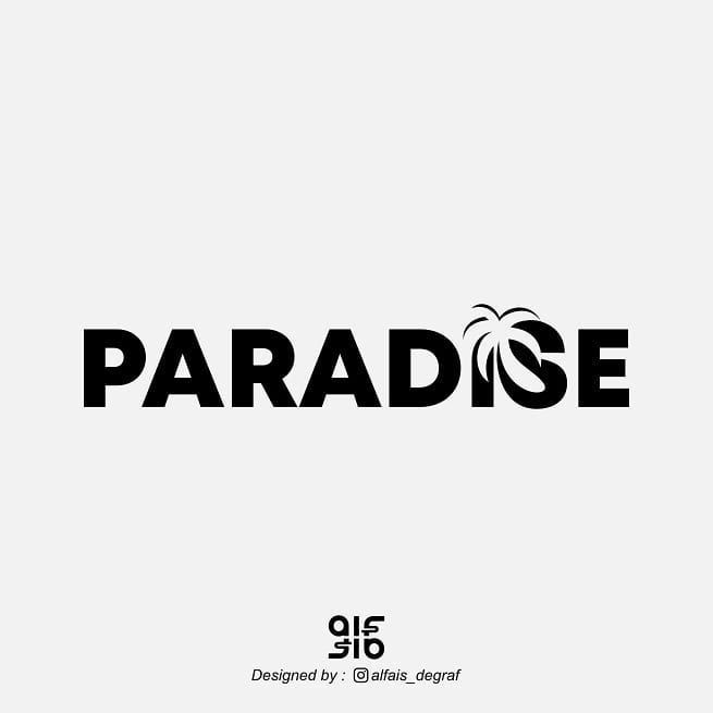 the logo for paradise is shown in black and white