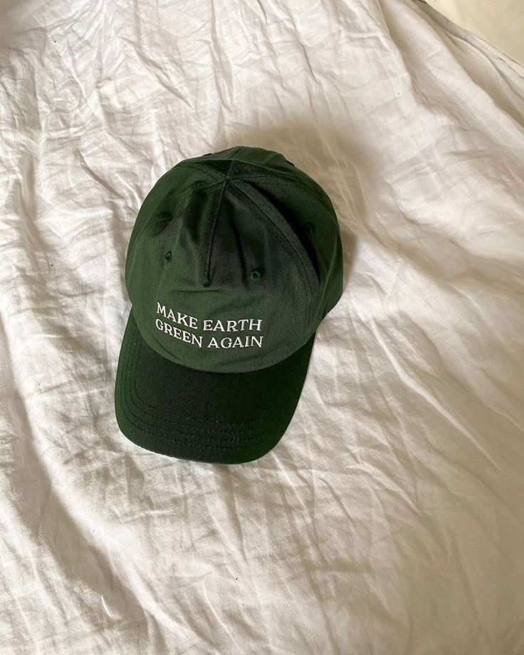 Cap Store, Earth Green, Dope Hats, Hat Aesthetic, Outfit Quotes, Save Outfits, Green Cap, Custom Caps, Our Earth