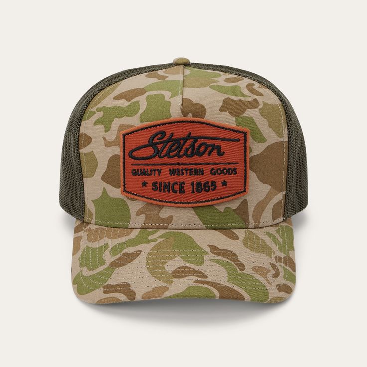 Duck Camo Camouflage Trucker Hat With Curved Bill, Camouflage Trucker Baseball Cap For Outdoor, Outdoor Camouflage Trucker Baseball Cap, Camouflage Curved Bill Trucker Snapback Hat, Camouflage Trucker Snapback Hat With Curved Bill, Trucker Hat With Curved Brim For Hunting, Made In Usa Trucker Baseball Cap For Outdoor, Camouflage Trucker Baseball Cap, Trucker Baseball Cap Made In Usa For Outdoor