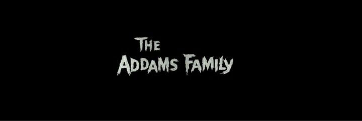 the addams family logo on a black background