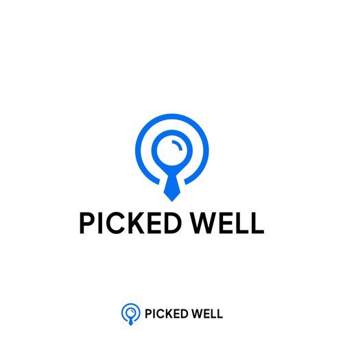 the pickled well logo is shown in blue and black, with a pen on it