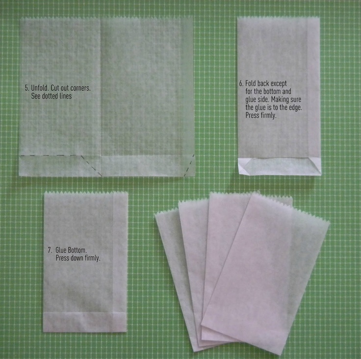 four pieces of white paper laid out on top of each other with instructions for how to fold them