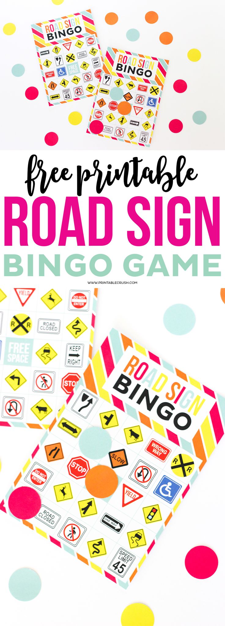 the free printable road sign game for kids