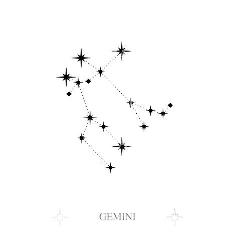 the zodiac sign is shown in black and white with stars on it's side