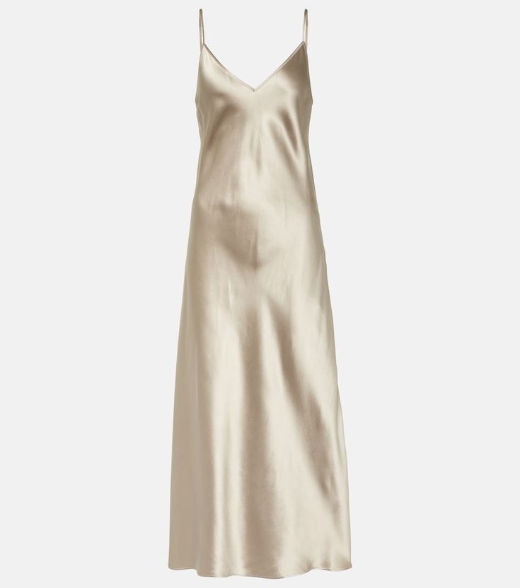 Material: 100% silk. Care instructions: hand wash. Made in China. Designer color name: Spark. Adjustable shoulder straps. Beige Silk Dress, Joseph Clothing, Silk Clothes, Guest Attire, Wedding Attire Guest, Silk Slip Dress, Satin Slip, Silk Slip, Spring Summer Dress