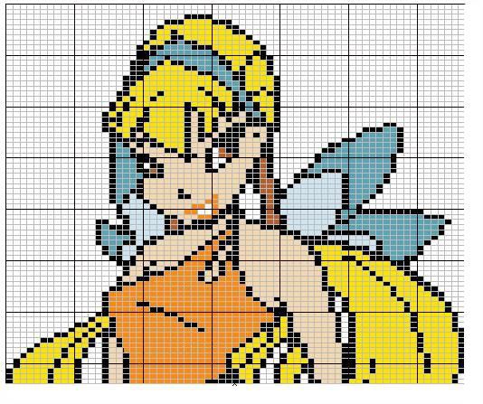 the cross stitch pattern for pikachu from pokemon, with an image of person