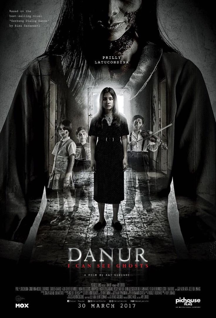 the movie poster for danur, which features an image of a man with long hair and