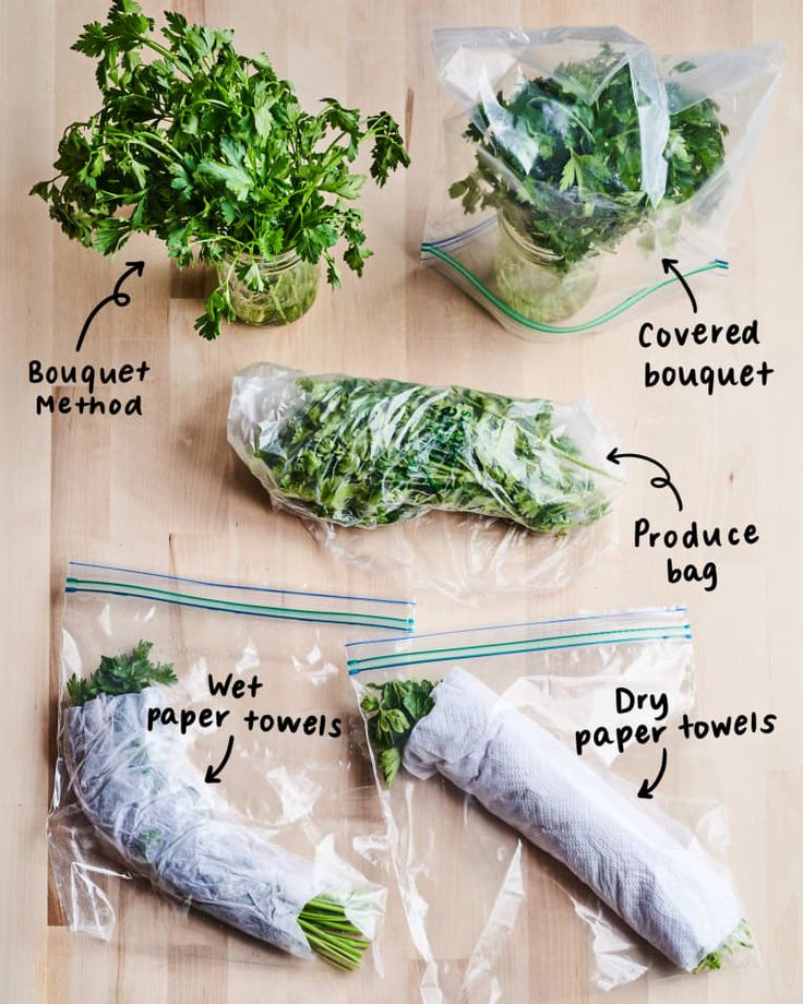 vegetables are wrapped in plastic and labeled with instructions