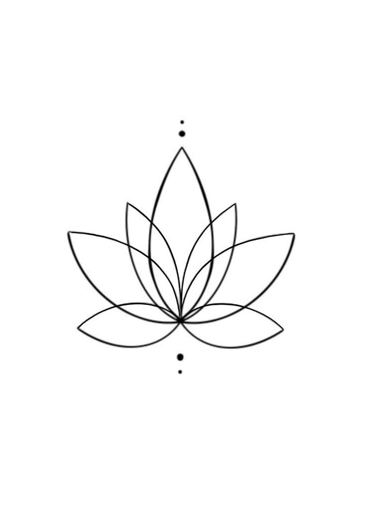 a black and white line drawing of a lotus flower