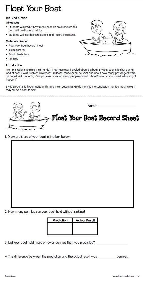 the float your boat record sheet