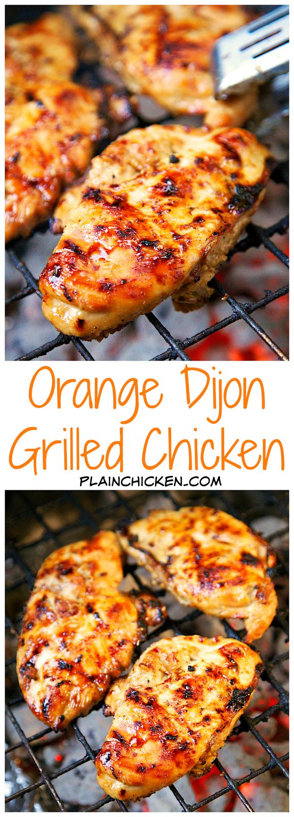 Easy Summer Time Dinners, Orange Grilled Chicken, Orange Marinated Chicken, Orange Marinade For Chicken, Orange Juice Marinade For Chicken, Orange Juice Marinade, Grilled Orange Chicken, Dijon Grilled Chicken, Orange Chicken Marinade