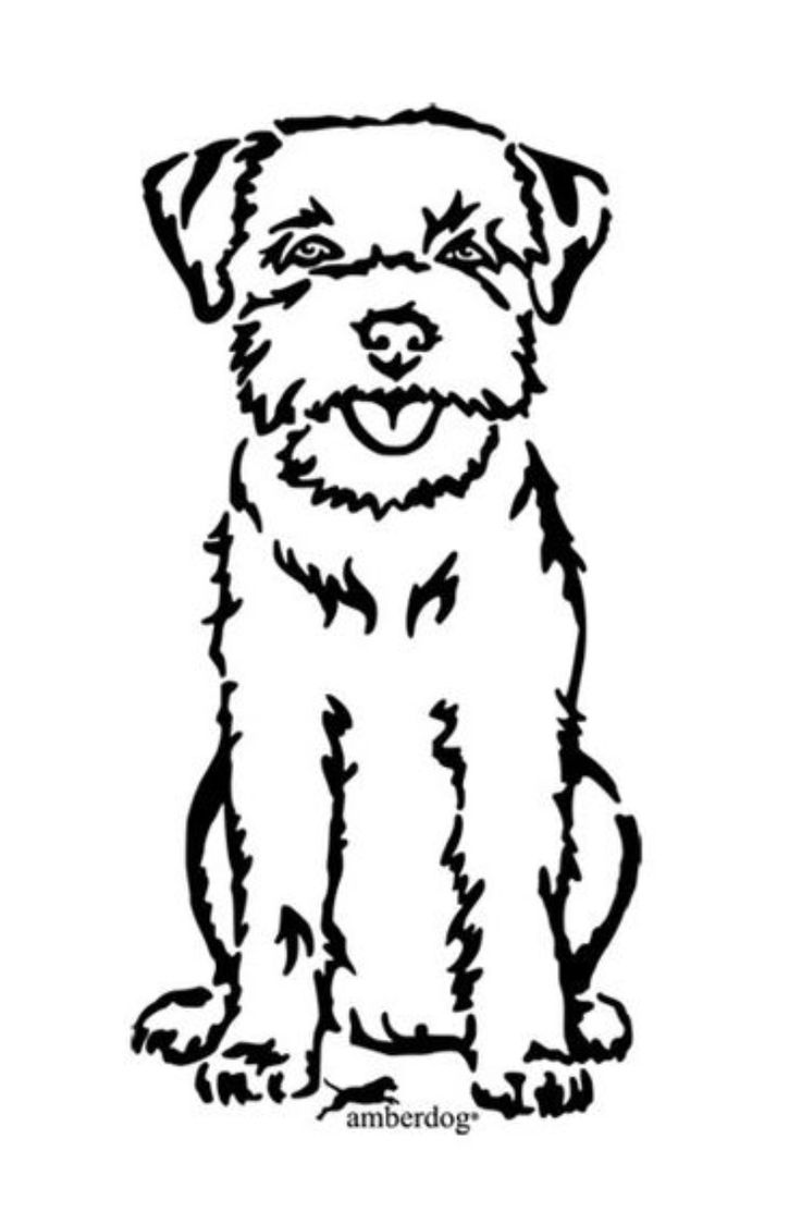 a black and white drawing of a dog