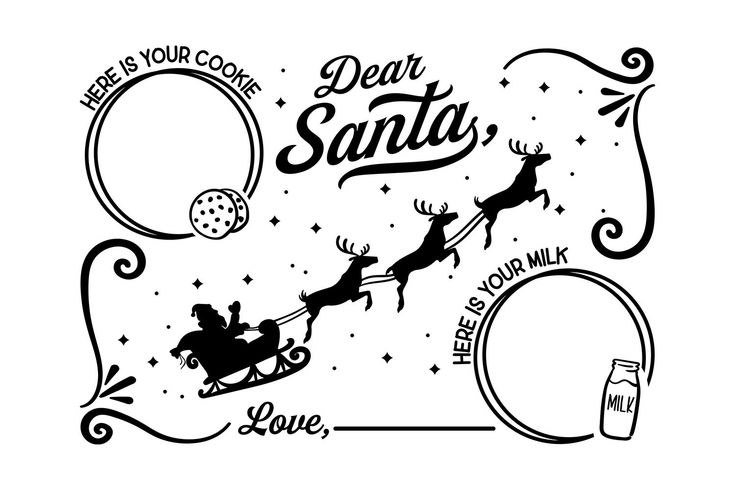 santa's sleigh flying through the sky with reindeers and other things