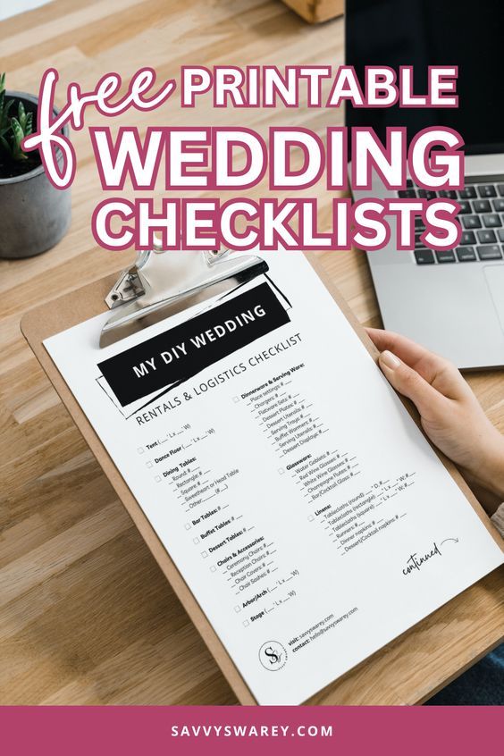 a wedding checklist with the title free printable wedding checklist