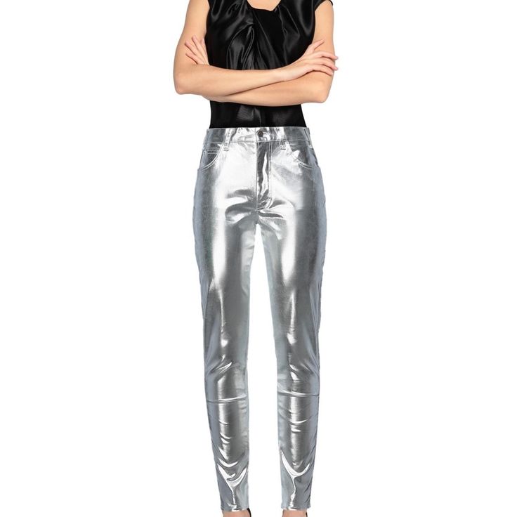 Celine Metallic Pants - Brand New. Never Used, They Didn’t Fit Me. High Rise Size: 30 (Fits Small) Measurements: Rise: 11” Waist: 28” Hip: 38” Inseam: 31” Modern Metallic Straight Leg Pants, Elegant Fitted Metallic Bottoms, Modern Fitted Bottoms For Party, Fitted Modern Party Bottoms, Metallic Fitted Full-length Pants, Formal Metallic Pants, Elegant Metallic Pants For Spring, Metallic Full Length Fitted Pants, Metallic Fitted Bottoms For Formal Occasions