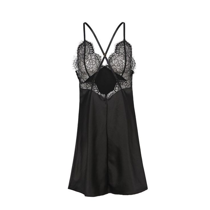 Women's Lace Sleeveless Nightgown - Zorket V-neck Slip For Summer Nights, V-neck Chemise With Built-in Bra For Sleep, Sleeveless Nightgown With Built-in Bra For Sleep, Black V-neck Slip Dress With Lace Trim, Black V-neck Nightgown For Night Out, Black V-neck Sleepwear With Lace Trim, Black Dress With Built-in Bra For Night, Sleeveless Nightgown For Night Out, Black Lace Trim Backless Slip Dress