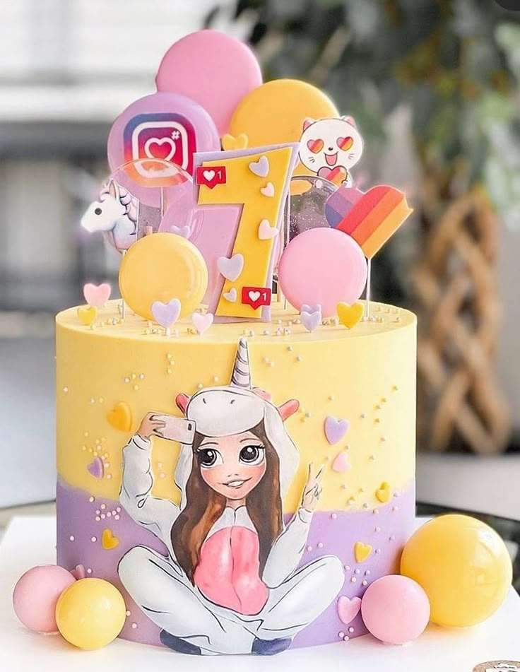 Simple Birthday Cake Designs, Cake Designs For Girl, Cake Designs For Kids, 12th Birthday Cake, 14th Birthday Cakes, Little Pony Cake, Fondant Cake Designs, Ballerina Cakes, Girl Birthday Decorations