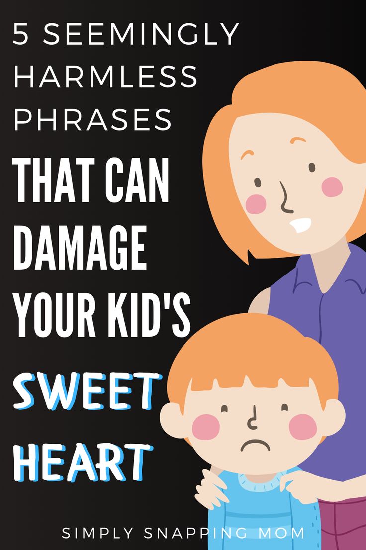 a woman and child with text that reads, 5 seemingly harness phrases that can damage your kids's sweet heart