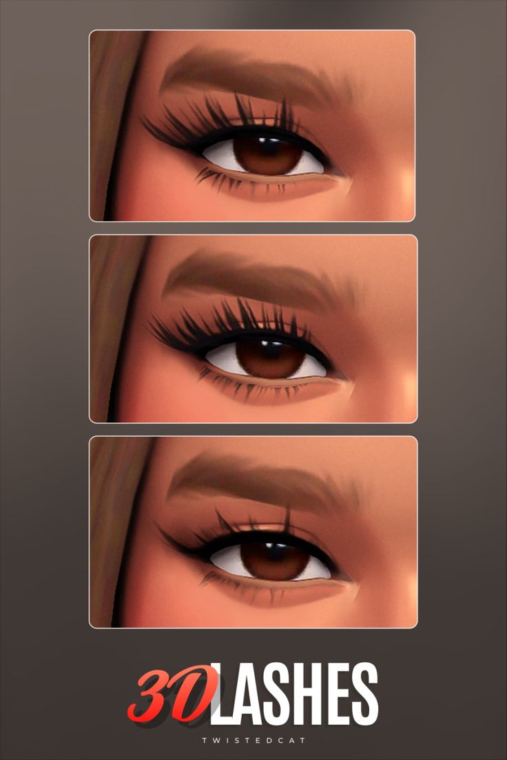 three different types of lashes with the words 30 lashes on them and an image of two women's eyes