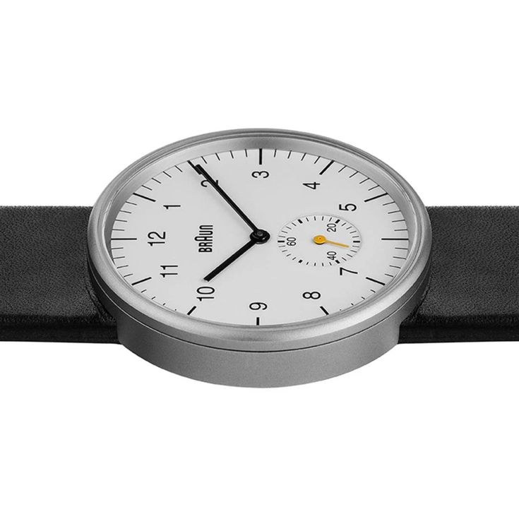 The BN0024 carries all of the hallmarks of the distinctive Braun design language. From the minimal dial face to the simple leather strap. This Braun Classic watch measures 38mm diameter x 8.5mm thick matt stainless steel case with a leather strap. It has a quartz 3 hand movement and a 50m water resistance with a scratch resistant mineral glass. Details: Case Diameter: 38mm Case Depth: 8.5mm Case Material: Stainless Steel Dial Colour: White Strap Width: 20mm Strap Material: Leather Strap Colour: Minimalist Leather Watches With Subdials, Minimalist Leather Watch With Subdials, Minimalist Leather Watch, Minimalist Everyday Watch With Leather Strap, Minimalist Leather Analog Watch, Modern Leather Watch For Everyday, Modern Leather Watches For Everyday, Minimalist Leather Strap Watch For Everyday, Minimalist Leather Strap Watch