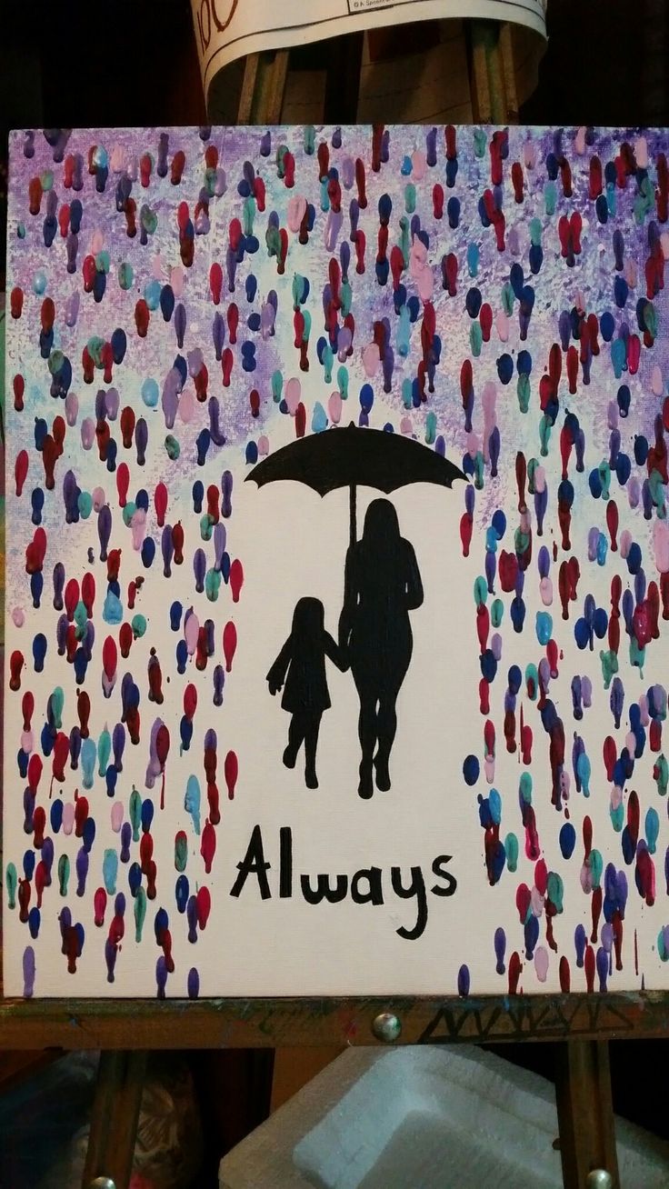 this is an image of someone holding an umbrella with the words always painted on it