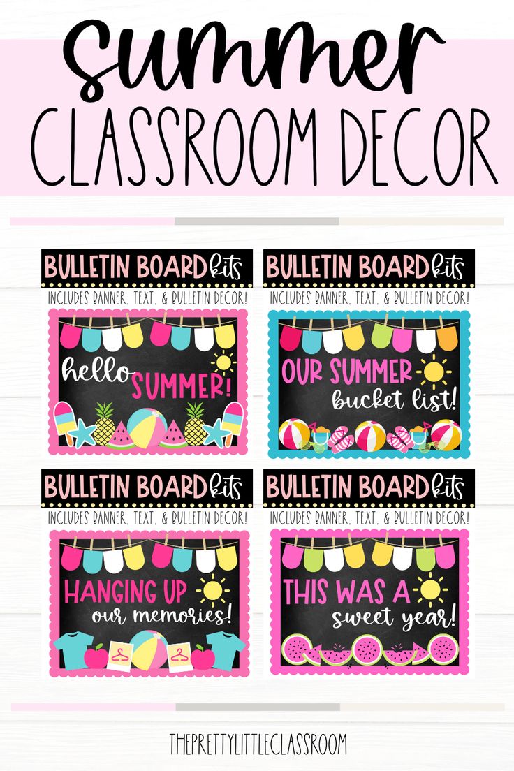 this summer classroom decor is perfect for students to use on their bulletin boards and in the classroom