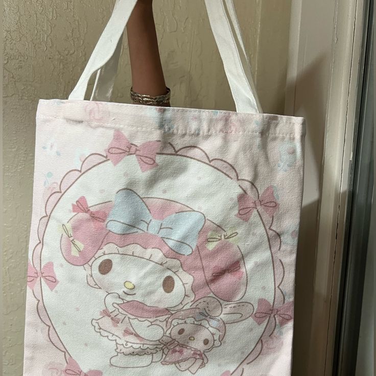 Brand New My Melody Tote Bag Very Big And Spacious Hello Kitty Print Tote Bag For Daily Use, Hello Kitty Print Tote Bag For Everyday, Pink Hello Kitty Everyday Bags, Cute Design Tote Bag For Daily Use, Kawaii Hello Kitty Print Bags For Daily Use, Cute Tote Shoulder Bag With Hello Kitty Print, Cute Hello Kitty Print Tote Shoulder Bag, Everyday Kawaii Hello Kitty Print Bags, Everyday Cute Hello Kitty Shoulder Bag