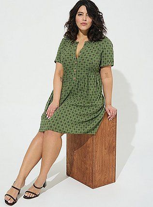 Mini Rayon Slub Button Front Fit N Flare Dress, DOTS Summer Lookbook, Dress Images, Torrid Dresses, Urban Outfits, Fit N Flare Dress, Faux Wrap Dress, Fit Flare Dress, Floral Print Dress, Dress Details