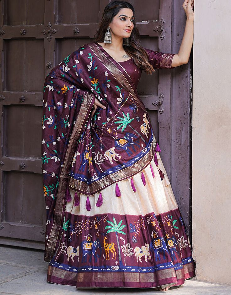 🍷💃 Indulge in sheer elegance with our Wine Dola Silk Lehenga Choli! 🌟❤️ This enchanting ensemble will make you the center of attention, radiating sophistication and charm at every step. 😍✨ #WineDolaSilkLehengaCholi #EleganceRedefined #FashionGoals #RichAndRegal #GlamorousAppeal #LehengaLove #ExquisiteWine #SlayTheLook #FashionistaAlert Modest Evening Dress, Navratri Chaniya Choli, Party Wear Lehenga Choli, Lengha Choli, Lehenga Choli Online, Silk Bottoms, Lehenga Collection, Ghagra Choli, Party Wear Lehenga